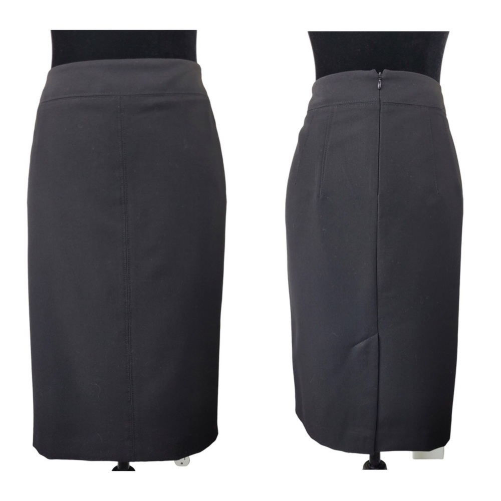 Worthington Woman’s black pencil skirt back slit career classic size 10